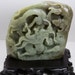 RESERVED for Suzanne. Hetian Jade Dragon and Rat Carving Statue with wood stand. 108mm tall.