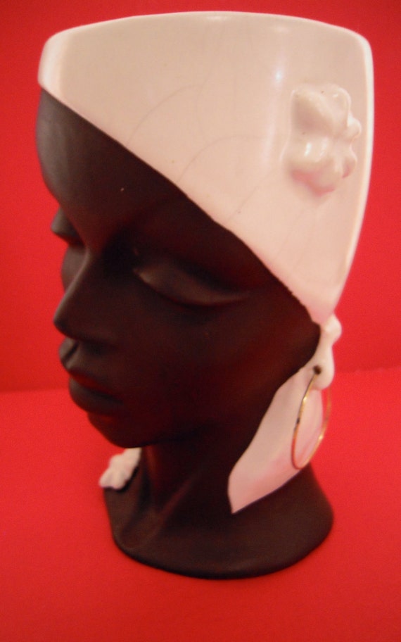 Items similar to HEAD VASE African woman. Rare, unique on Etsy