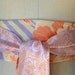 Rare Obi sash reversible belt orange lilac pink ivory wedding sash hand painted silk floral asian waist cincher