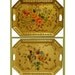 Pair TOLEWARE TRAYS - VINTAGE Hand Painted floral Beige Octagonal with Reticulated sides - Price Reduced - Free Shipping
