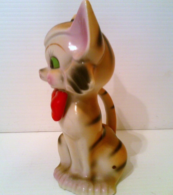 Vintage Retro 1950s Striped Tiger Cat Figurine Made in Japan