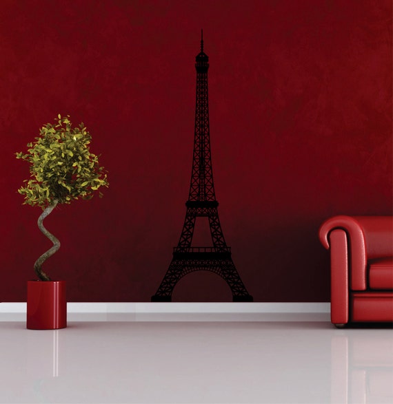 Large Eiffel Tower vinyl wall decal FREE SHIPPING