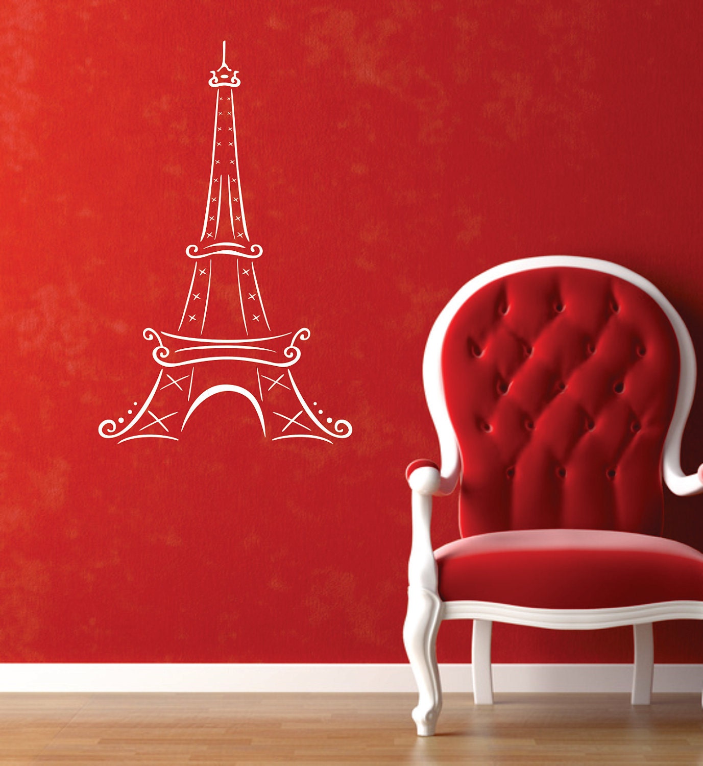 Eiffel Tower Removable Vinyl Decal FREE SHIPPING