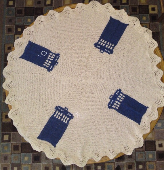 TARDIS afghan/lap blanket by KnitterWho on Etsy