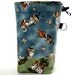 Knitting Project Bag, Alice In Wonderland, Reversible Drawstring Cord Lock Closure,Square Bottom,Blue Brown,Paint Roses Red,Supply Clip
