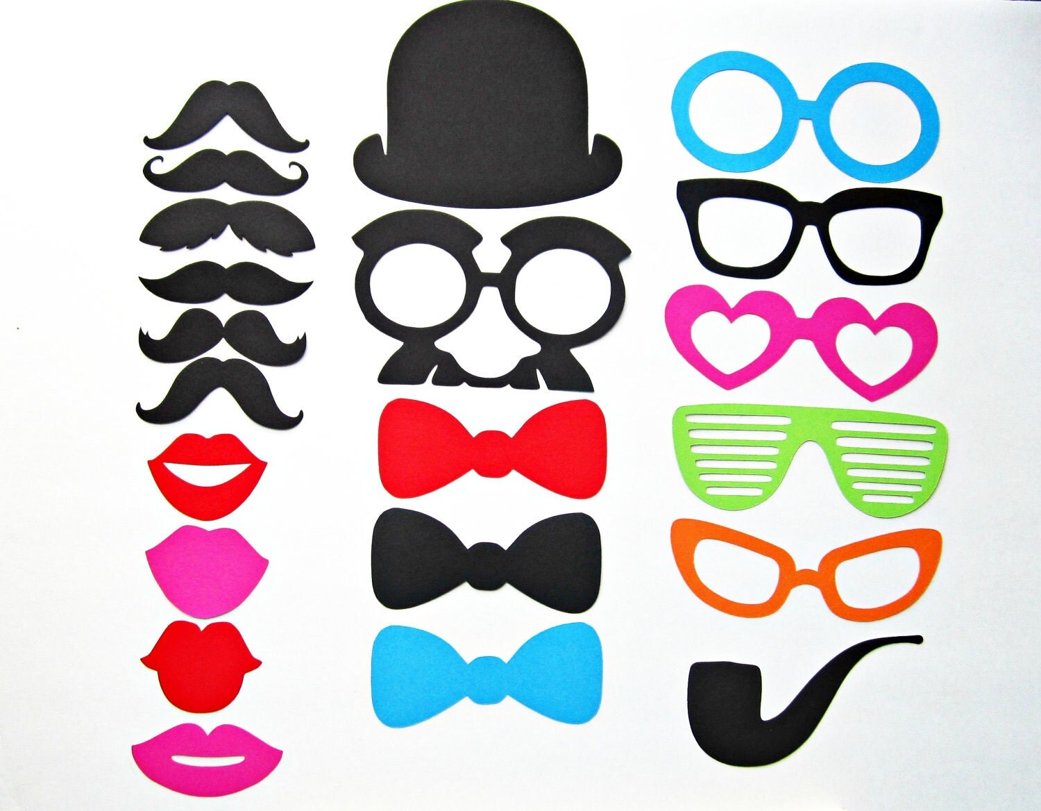 Items similar to Photo Booth Props Cut Outs - 21 Piece on Etsy