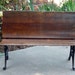 Antique School House Desk Room for 2 Folding Bench Wood and Cast Iron Shabby Chic Furniture