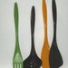 RESERVED FOR R: Set 4 Rosti Denmark Melamine Kitchen Utensils Spatula Ladle Fork - Harvest Colored Danish Modern