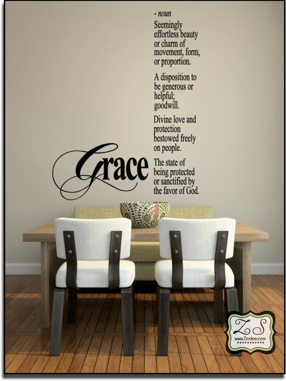 Items similar to Grace Definition.. noun 23"w x 29.4"h (L027)- Vinyl