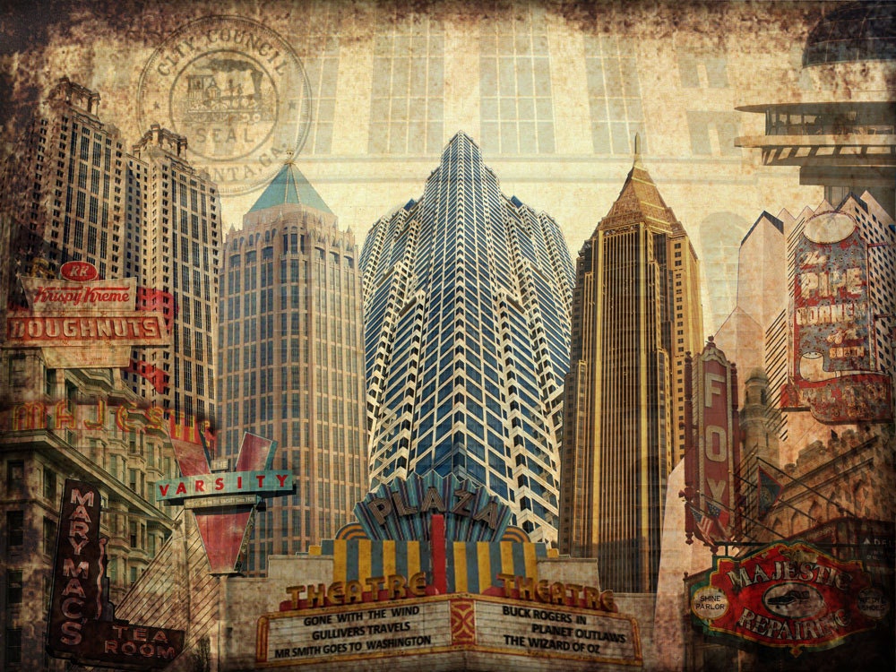 Atlanta GA // Art Print // Digital Photo Collage