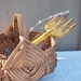 Vintage Garden Tool - Garden Fork - Gardening - Garden Collection - Shabby Yellow Metal