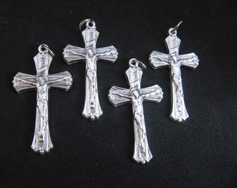 Italian Silver Rosary Crucifixes - set of 4