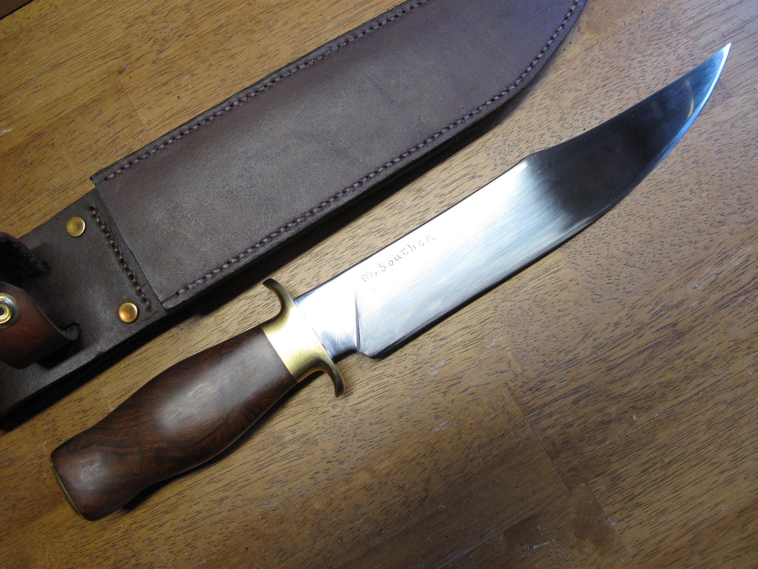 Handmade Bowie Knife 5160 Steel  and Desert Ironwood Handle