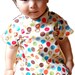 Baby Clothing Baby Kimono Baby Top Shirt in 100% Cotton David Textile Kiss the Cook Food and Dot Print - Sizes from Newborn toToddler