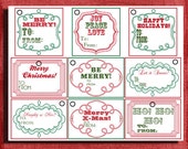 9 Printable Holiday Gift Tags, print as many as you'd like-Print at home Il_170x135