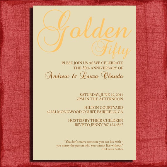 50th wedding anniversary quotes for invitations