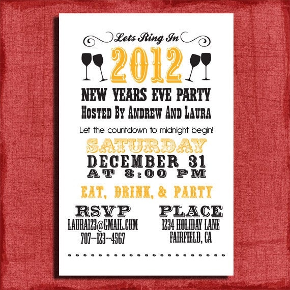 Sample New Years Eve Invitations House Party 4