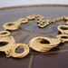 RESERVED For Tanya Vintage 1980s Yves Saint Laurent YSL Textured Goldtone Modernist Necklace MINT