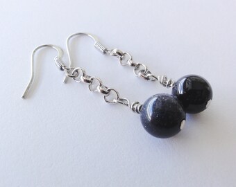 Goldstone chained dangle earrings