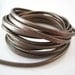 1 Yard of 3mm Metallic Bronze Lace Strap Genuine Flat Leather Cord