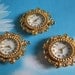 1pc gold filigree flower round watch face charms--moving--battery included