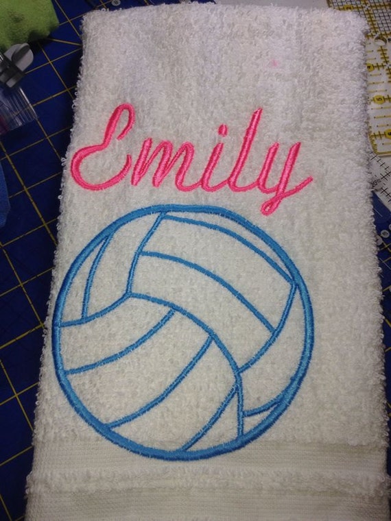 1 personalized embroidered volleyball towel by LindaKaysCreations
