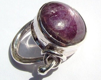Star Ruby/Sapphire archaic inspired sterling silver ring originally designed and handmade by MonBedo.