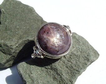 Star Ruby/Sapphire archaic inspired sterling silver ring originally designed and handmade by MonBedo