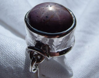 Star Ruby/Sapphire archaic inspired sterling silver ring originally designed and handmade by MonBedo.