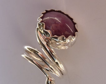 Star Ruby/Sapphire archaic inspired sterling silver ring originally designed and handmade by MonBedo.