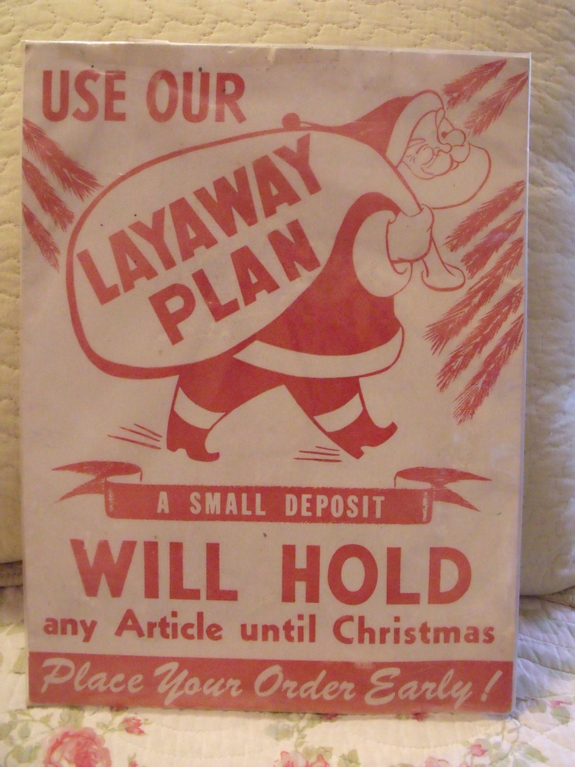 Vintage Store Sign for Christmas Layaway