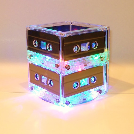 Retro Lamp Rainbow Colored MixTape Lighted Centerpiece Cassette Tape Night Light Lamp Il_570xn