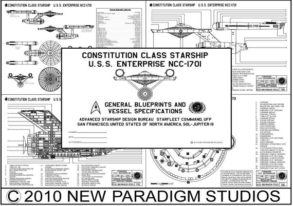 21pg U.S.S.. Enterprise Blueprint Set. TOS by NewParadigmStudios