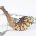 Reserved for Hanna White and Gold Peacock Hand Painted on Wood Wearable Art