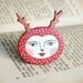 Deer Head Wooden PIn Brooch