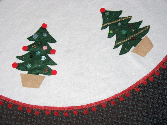 christmas tree skirt white felt decorated by christmas tree skirt white felt decorated by