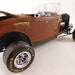 1930s Ford 1/24 scale model rat rod car in chocolate brown