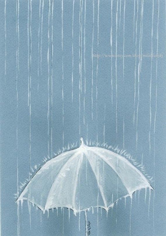 Rain Rain ORIGINAL Watercolor painting 9x6.5