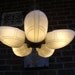 Vintage Antique Lighting Art Deco Five Light Slipper Shade Chandelier.