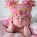 Little Bo Pink Chunky Pom-Pom hat for baby - knitbysarah - stitches by sarah