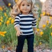 Doll Clothes: 3/4 Sleeve Sriped Tee for an American Girl Doll or other 18 Inch Dolls