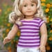 Doll Clothes: Purple Striped Trendy Tee for an American Girl Doll, or other 18 Inch Dolls