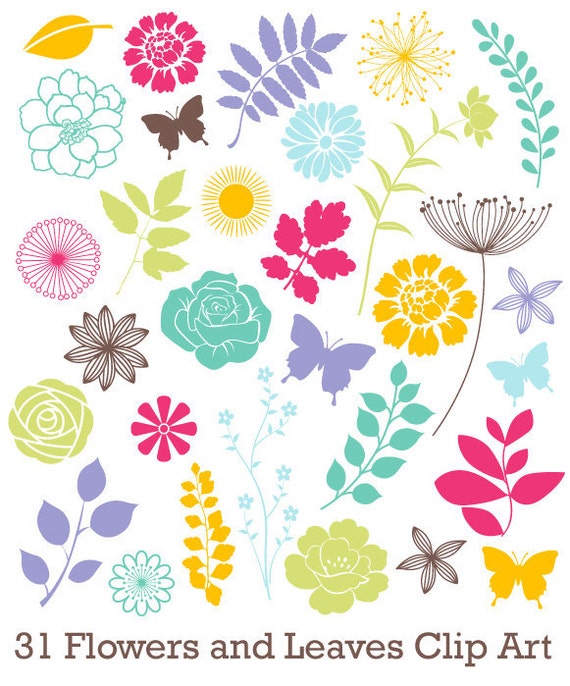 clipart flowers and leaves - photo #3