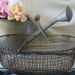 Vintage Wire Basket Wood Handle 40s// Rustic Farm French European Handmade