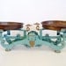 Antique Scale Balance Vintage Kitchen Scale// Chippy Green Paint European Cast Iron// Farmhouse Shabby Decor