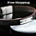 Brown leather- Sterling Silver Bracelet- Name - Word - Date- Custom bracelet- Personalized - Hand stamped - Genuine leather