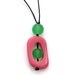 Resin Nursing Necklace/Breastfeeding Necklace - Non Toxic 'Twiddle Buster' Pendant - Pink and Green