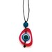 Resin Nursing Necklace Non Toxic Spinning Disc Pendant -Monkey Mama- Magenta/ Fuschia Pink, Teal and Blue