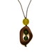 Resin Nursing Necklace Non Toxic Pregnancy Fertility 'Twiddle Buster' Pendant - Chocolate Brown and Olive Green