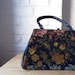 Needlepoint purse . 60s tapestry bag . 1960s floral carpet handbag